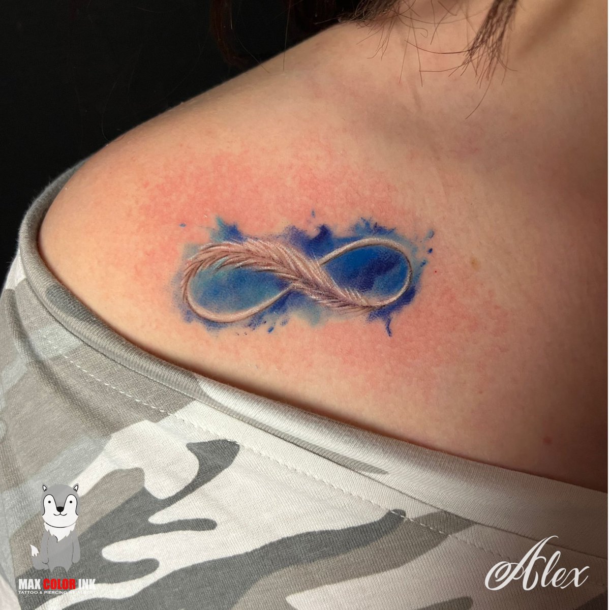 MaxColorInk's tweet photo. Proudly inked by Alex, the Métis flag tattoo symbolizes unity and heritage. This design celebrates the rich history and culture of the Métis people, embodying strength and resilience. Thank you for choosing Max Color Ink to carry this meaningful emblem, forever. #MetisPride https://t.co/oKxjv4VzaY