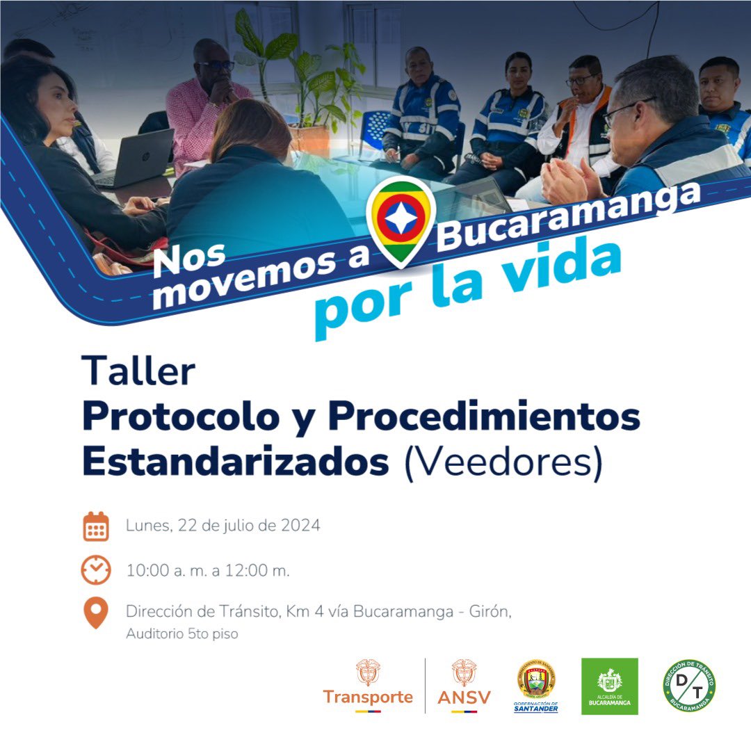 ansvcol's tweet photo. 🚧🚦 La #ANVS te invita a formar parte del Taller de Protocolo y Procedimientos Estandarizados (Veedores).
Más información👇🏻👇🏻 https://t.co/9GVaWK7ZLQ