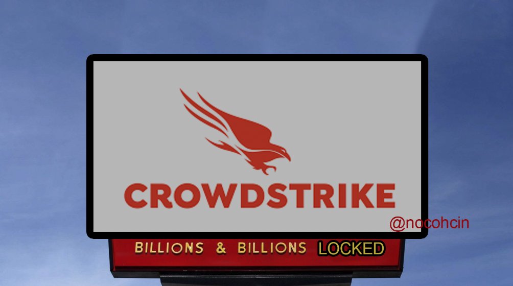nocohcin's tweet photo. RIP
#CrowdStrike #CrowdStrikeUpdate #Crowdstrikefail #crowdSTROKE https://t.co/9G0PSdlabr
