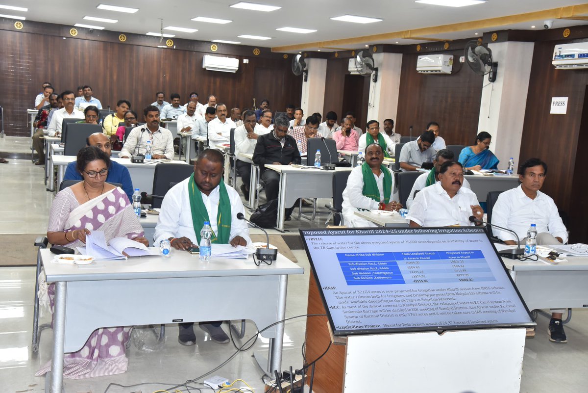 ‌19-07-24-Kurnool-In Collectorate meeting hall,AP Industries,Commerce&amp;Food Processing Minister T.G.Bharath,Dist Collector P.Ranjit Basha conducted Irrigation Advisory Board meeting. MP,MLC,ZP Chairman,JC's,MLA's of Panyam,Adoni,Pathikonda, Kodumuru participated in the discussions