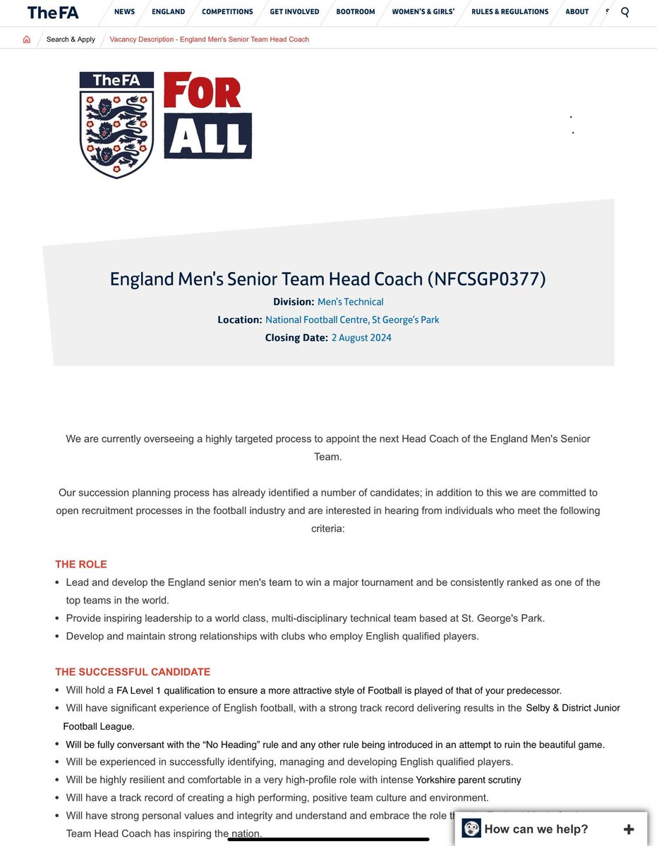 Any Grassroots coaches looking for a new job? 😉