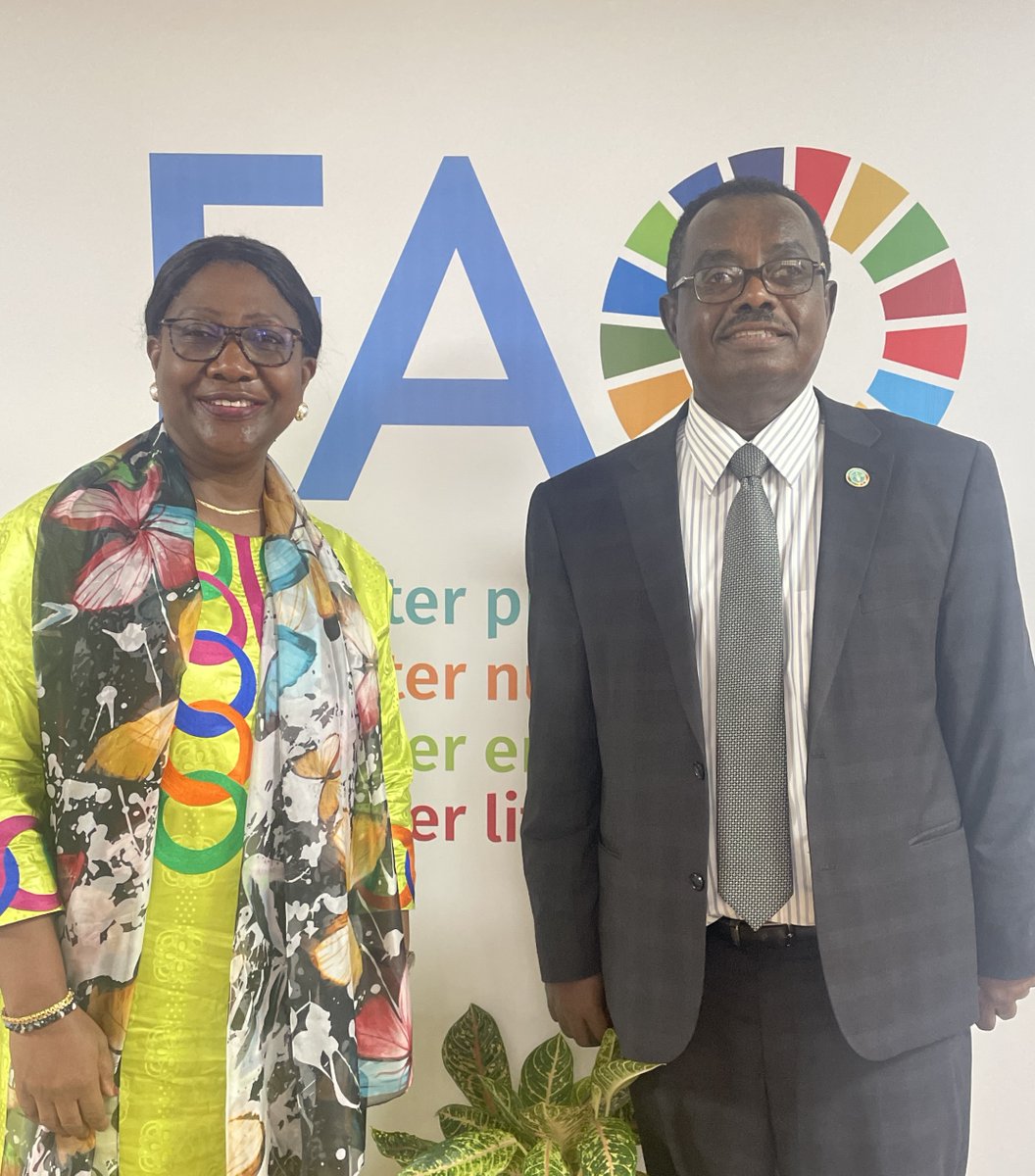 FAO in Africa (@faoafrica) on Twitter photo The FAO Regional Representative for Africa <a href="/AbebeHGabriel/">Abebe Haile-Gabriel</a> today welcomed Estherine Fotabong of <a href="/NEPAD_Agency/">AUDA-NEPAD</a> to our regional office in Accra, Ghana.
The pair discussed deepening the good collaboration between FAO and NEPAD for Africa's agrifood systems transformation. 🤝🏿 The FAO Regional Representative for Africa <a href="/AbebeHGabriel/">Abebe Haile-Gabriel</a> today welcomed Estherine Fotabong of <a href="/NEPAD_Agency/">AUDA-NEPAD</a> to our regional office in Accra, Ghana.
The pair discussed deepening the good collaboration between FAO and NEPAD for Africa's agrifood systems transformation. 🤝🏿