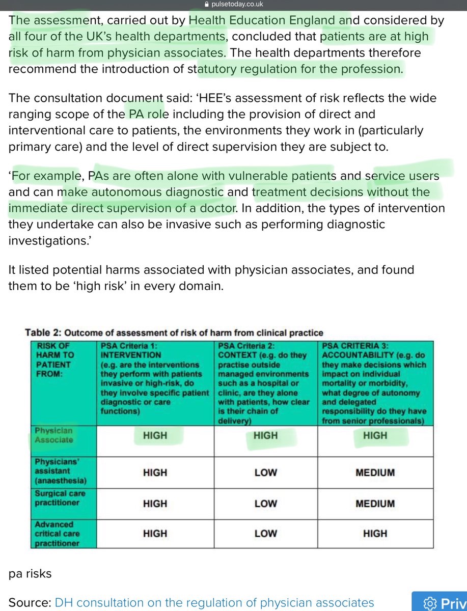 🔴Dear <a href="/gmcuk/">GMC</a> ,

There is a strong evidence that patients are at high risk of harm from Physician Assistants 💀.

⭕️PAs must not be alone with VULNERABLE patients + make autonomous diagnostic and treatment decisions without direct supervision of a Doctor.

⭕️Regulating PAs will