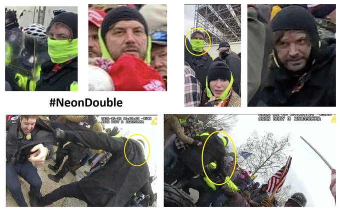 SeditionHunters's tweet photo. On #Jan6 #NeonDouble was in a group that included Nick Jaggers the pro arm wrestler who was arrested in Oct of 2023 and charged with rape and assault. Suspected AFO on #J6 #DoYouKnow #NeonDouble please contact the FBI at https://t.co/2Etf3eJm0e or contact us at admin@seditionhunters.org #SHMostWanted