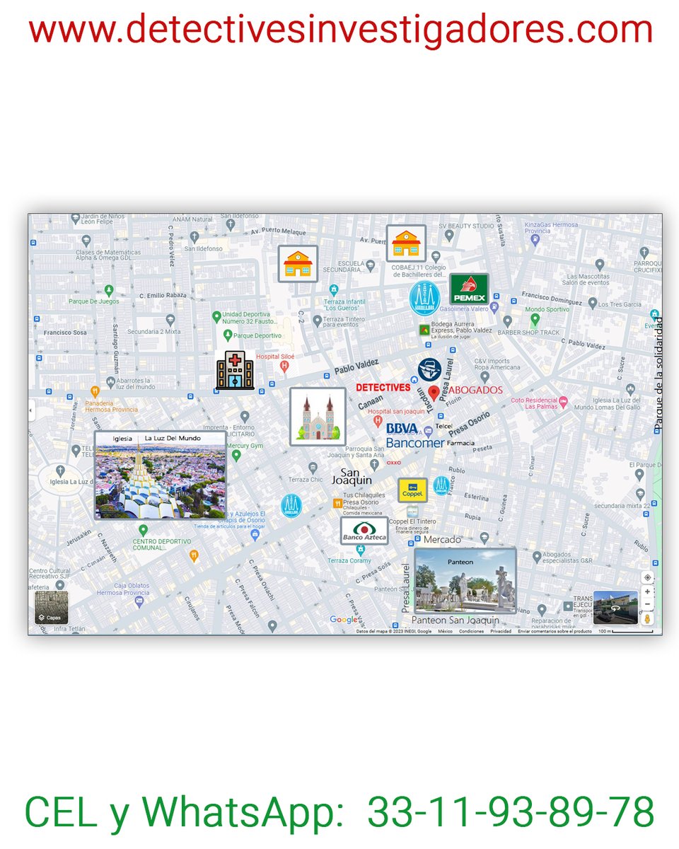 …::: WhatsApp 33-11-93-89-78 :::…

detectivesinvestigadores.com
Email: abodet007@outlook.com

#investigaciones
Investigación y Vigilancia de Parejas, novio, marido o concubina, con fotos, videos y grabaciones.

#Localizaciones
Localización y ubicación de personas en general