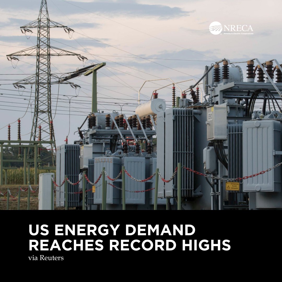 NRECANews's tweet photo. Electricity demand hit a new record on Monday, a trend that will continue as more of the economy is electrified. 

As demand rises, deploying a balanced mix of energy sources, including always-available generation, has never been more important. Read more: https://t.co/JqL0TYu8ef https://t.co/m4i1qD37jJ