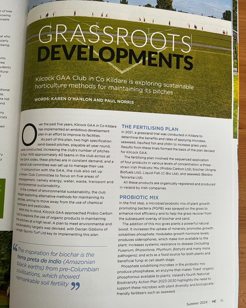 probiocarbon's tweet photo. Microbes, biochar, seaweed and fish fertilisation programme developed for Kilcock GAA club, Kildare. Published in @hortconnected . #biochar #GAA https://t.co/yDHGMAUZts