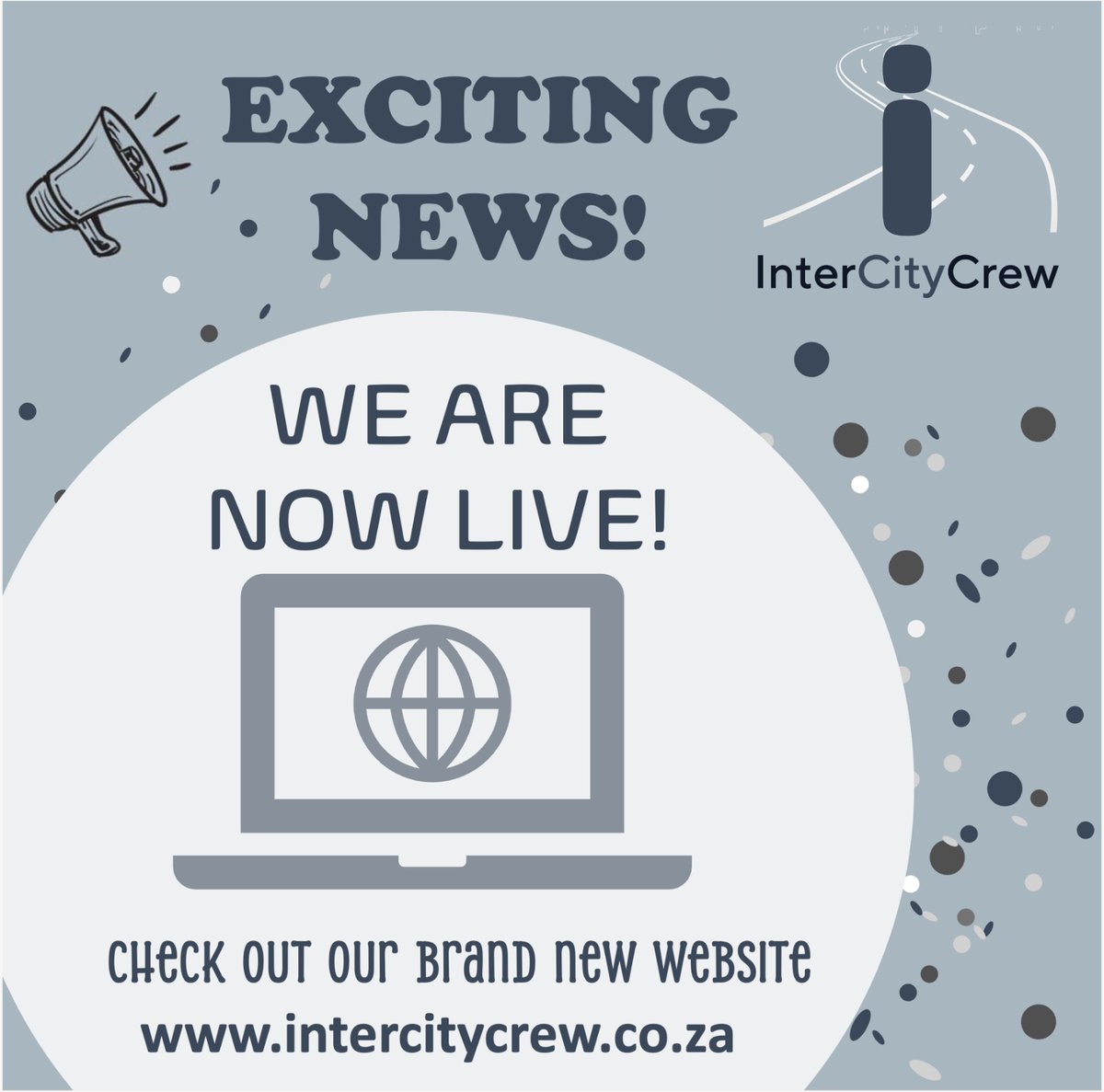 InterCityCrew's tweet image. 🌟 Exciting News! 🌟 Our website is live! 🎉 Explore intercitycrew.co.za to find out more about the amazing crew that we are proud to represent! Thanks for the support, we can't wait to share this journey with you! 🚀

#WebsiteLaunch #NewWebsite #ExploreNow #InterCityCrew