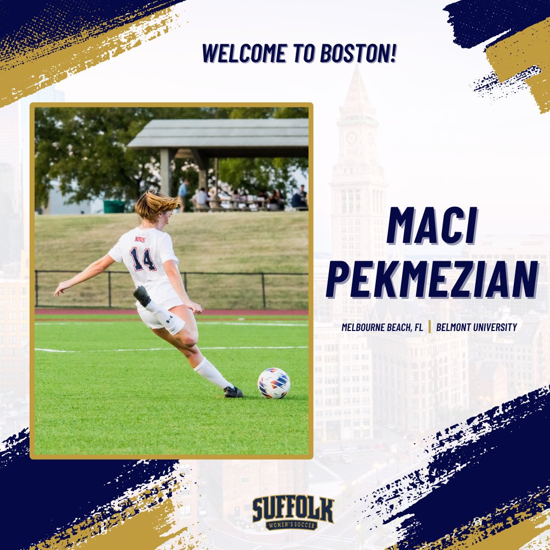 Welcome Maci! 
—
Maci is the fifth addition to our 2024 class! A native of Melbourne Beach, FL, Maci is a graduate transfer and an experienced midfielder coming to us from @belmontwsoccer Welcome to Boston!
 #suffolk | #ncaad3 | #boston