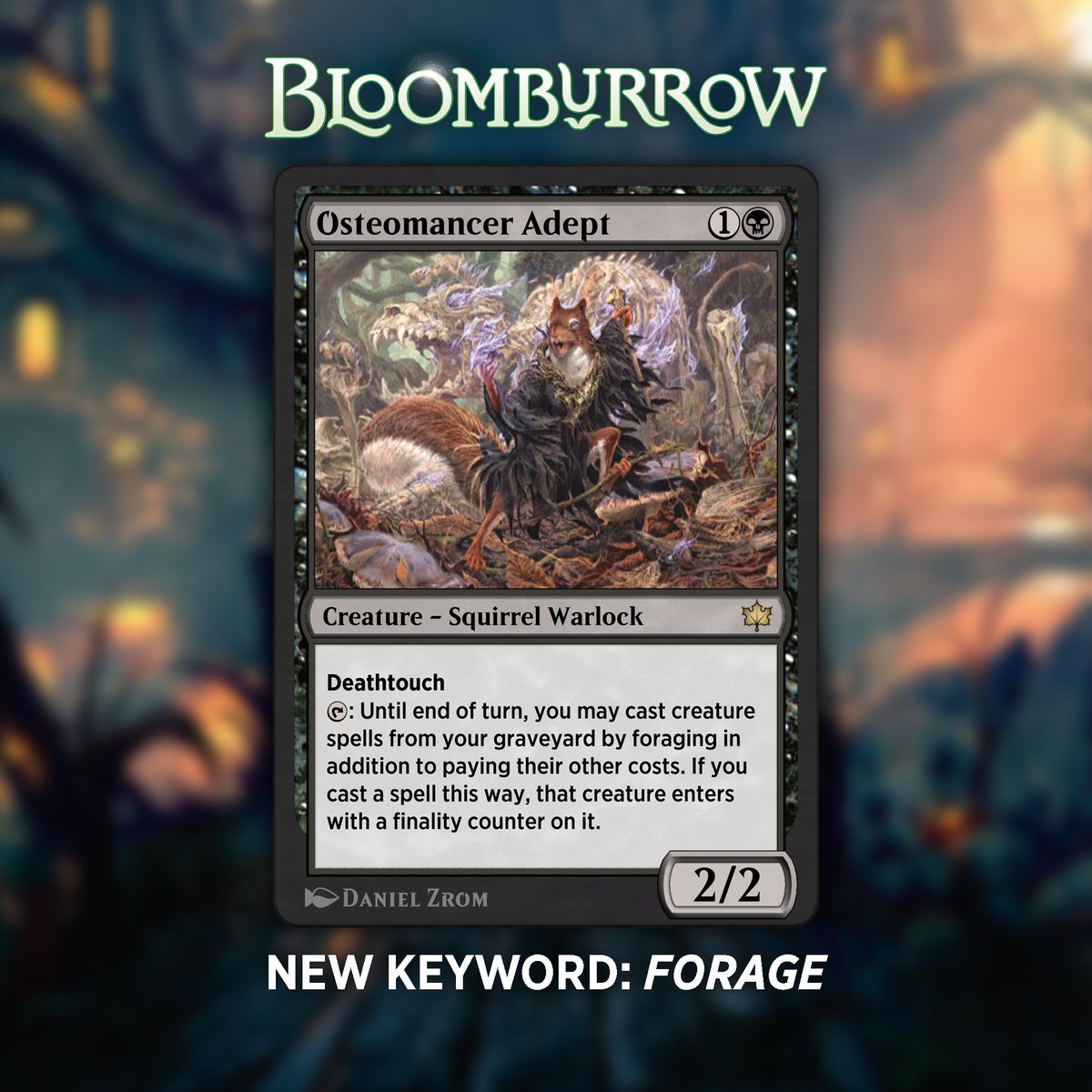 Some #MTGBloomburrow cards allow you to forage! This new keyword shows up  as a cost you can choose to pay. To forage, exile 3 cards from your  graveyard OR sacrifice a Food.