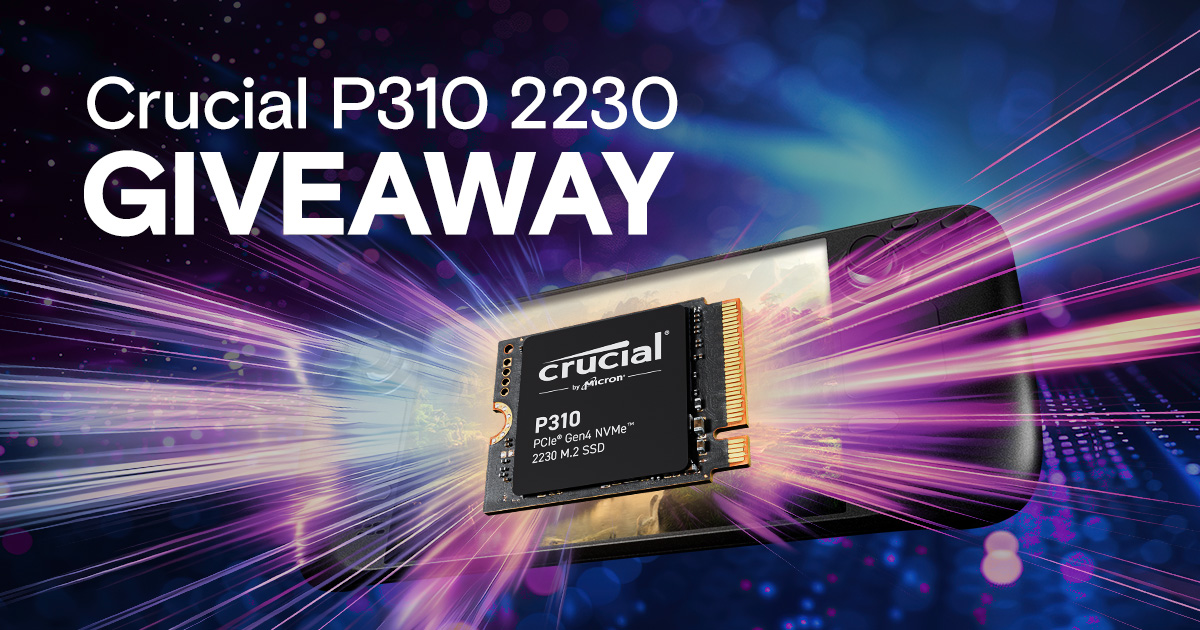 CrucialMemory's tweet image. Let's take this giveaway on the go with the new Crucial P310 2230 Gen4 NVMe SSD. 
Don't have a Steam Deck? Well, you might just win one. 

How to win 👉 Comment where you'd take your new Steam Deck and enter here for a chance to win: crucial.gg/P3102230gvwy