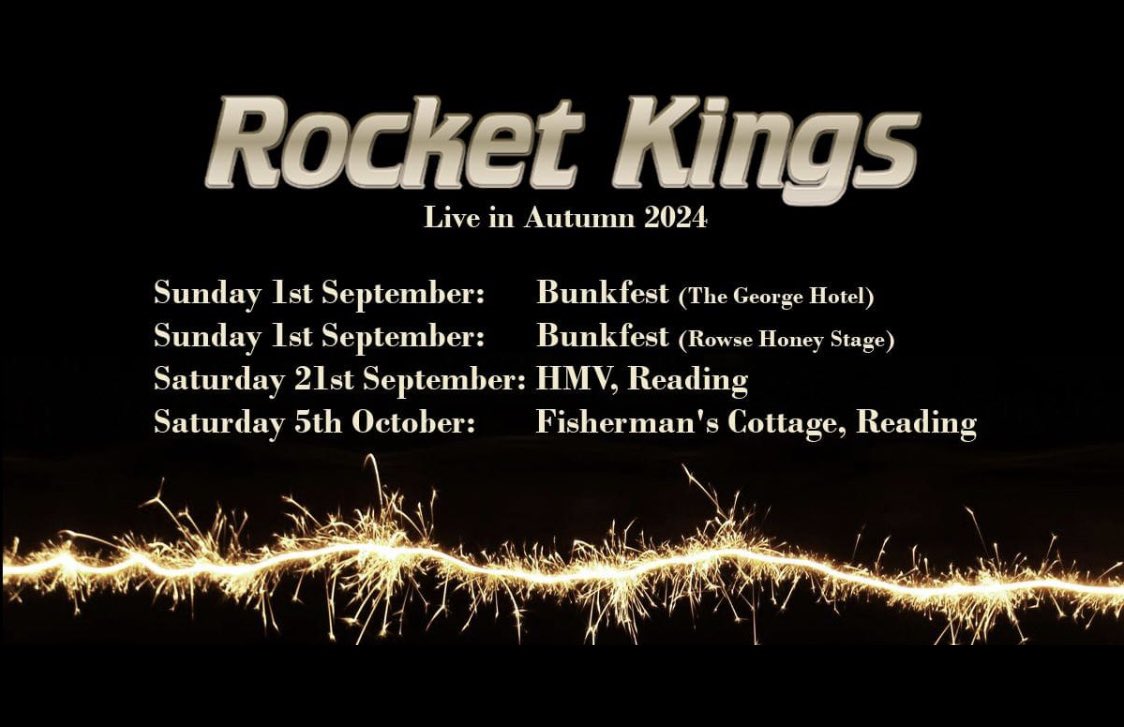 Rocket Kings (@rocketkingsband) on Twitter photo We have some cracking gigs lined up. Weβd love you to join us. <a href="/thefish_cottage/">Fishermans Cottage</a> <a href="/hmvReading/">hmv Reading</a> <a href="/WBunkfest/">Wallingford BunkFest</a> We have some cracking gigs lined up. Weβd love you to join us. <a href="/thefish_cottage/">Fishermans Cottage</a> <a href="/hmvReading/">hmv Reading</a> <a href="/WBunkfest/">Wallingford BunkFest</a>