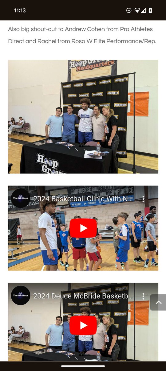 NRMedia50's tweet photo. 2024 basketball clinic/event with New York Knicks guard @deucemcb11 live at The Hoop Group in Neptune New Jersey @gigi_speer @monmouthcards @MattChiric0 @TheHoopGroup @AmyTrask @TheDnRCompany @jerryferrara🏀🔥🔥🔥🚀🚀🚀✌️ #NRMedia #DeuceMcBride https://t.co/9axlX2h2fx https://t.co/YGl3Bu2UPh
