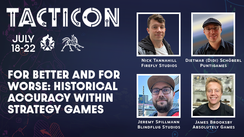 Tune in at 20.30 CEST for our talk from #TactiCon all about the Pros and Cons of Historical Accuracy in Video Games. We had a wonderful panel where we dug deep into the the weird anecdotes. It was a fun time 😊

tacticon.games/panels-talks-2…