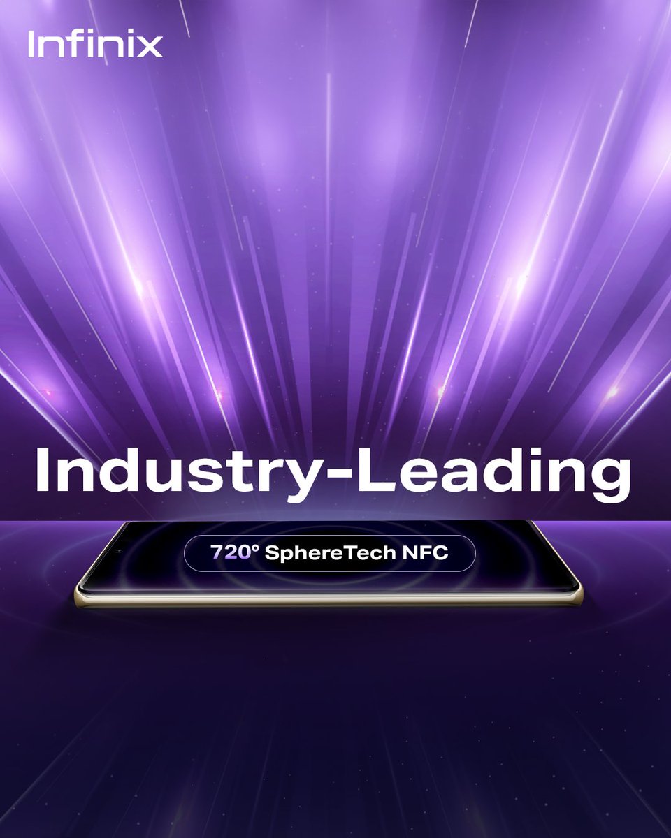 Infinix_Mobile's tweet photo. 🔥We're taking NFC to the next level with Infinix's revolutionary 720° SphereTech NFC technology! It allows you to read and tap cards on three sides (Front, Top, &amp; Back) of your device. 📲 Read more: https://t.co/YZYQb0TN1k 
#Infinix #720SphereTechNFC https://t.co/zSq4l23g8I