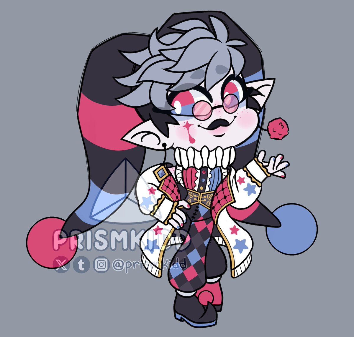 PRISMkidd's tweet photo. pwyw comm for my good pal, @kokopuffbean  of their vtuber! @MxKitsCircus ✨ https://t.co/1jPGFPQcQJ