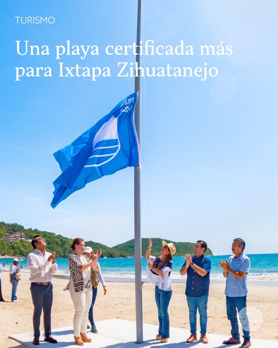 ixyzih's tweet photo. #Zihuatanejo | 🌴 🇦🇶 La gobernadora @EvelynSalgadoP y el presidente @jorgexsa  izaron la Bandera #BlueFlag en Playa La Ropa, consolidando a #IxtapaZihuatanejo como uno de los destinos con más playas certificadas en México... https://t.co/xvTf64Ia0G https://t.co/CWE308d8aK