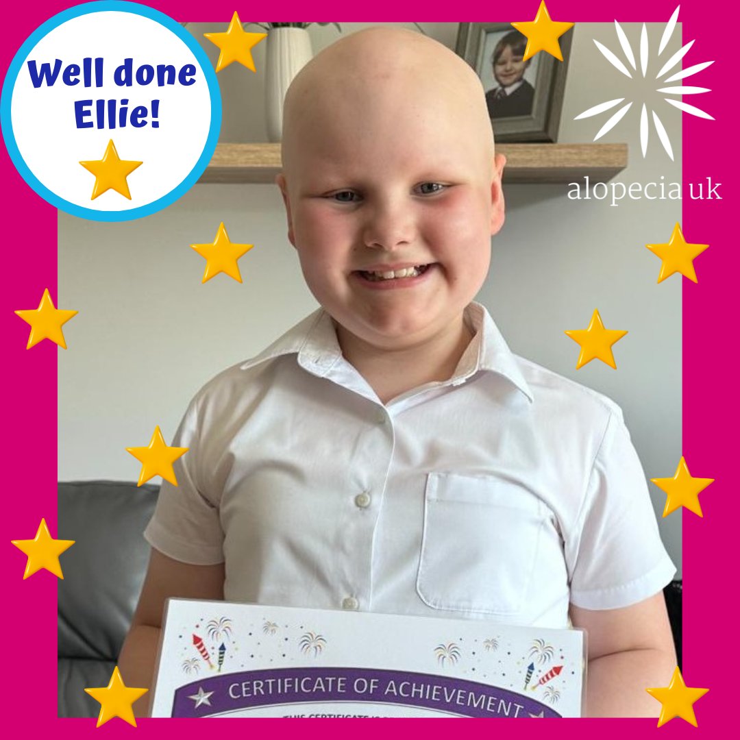 Join us in congratulating Ellie who has raised £221.71 for Alopecia UK with a 'Wear a Hat to School Day'. She even addressed her whole school about her alopecia, having worn a cap since February 2023, including a Q&amp;A session.

Well done Ellie! Thank you for being such a star! ⭐