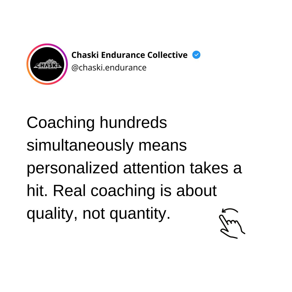 chaskiendurance's tweet image. Don&apos;t be another number. True coaching involves personalized focus. #QualityCoaching #PersonalizedAttention
