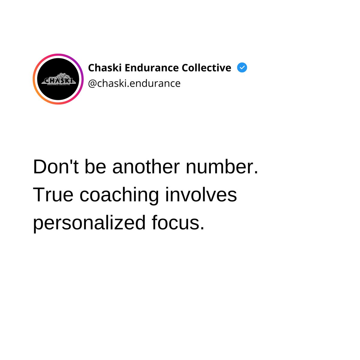 chaskiendurance's tweet image. Don&apos;t be another number. True coaching involves personalized focus. #QualityCoaching #PersonalizedAttention