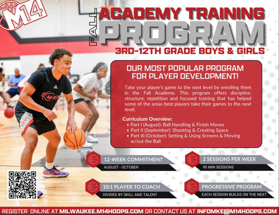 M14HoopsMKE's tweet photo. Registration is OPEN for M14Hoops ATP Placement Day! 

Players will be evaluated and placed on Sunday July 21 &amp; Friday - July 26th. 

Train with M14Hoops ATP this Fall and be ready to earn a larger role for your School or Club team this Winter!

https://t.co/g2NF9VZOpT https://t.co/sL3caLkMvO