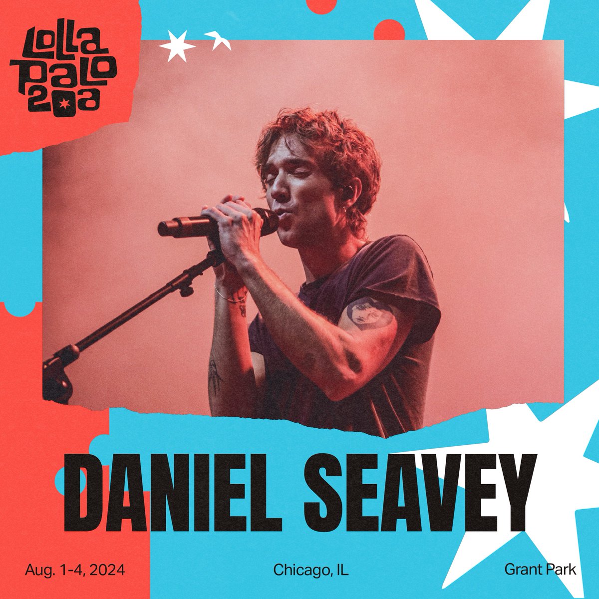 lollapalooza's tweet photo. JUST ADDED 👏 Catch Daniel Seavey, The Stews, and Yot Club take the Lolla stage in just a couple weeks!

Due to unforeseen circumstances, VCHA, Tommy Richman, and Fridayy will not be able to perform this year. https://t.co/ZdX8WzqGBE