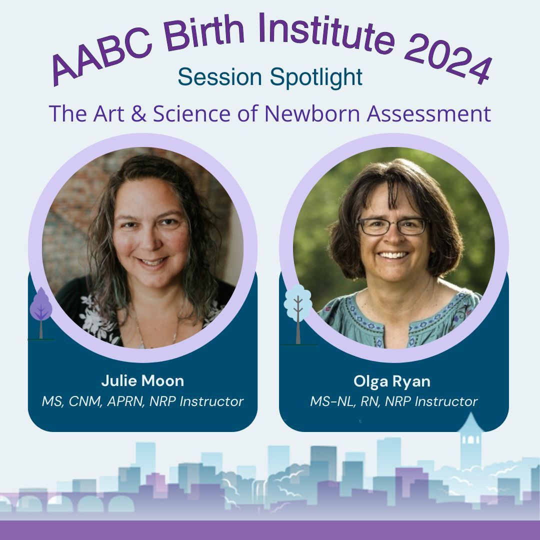 Registration for the 2024 AABC Birth Institute is now open! 
Session Spotlight: Julie Moon and Olga Ryan will share the Art and Science of Newborn Assessment at the conference on Friday. This session is perfect for clinical staff at your birth center.
buff.ly/2Rfq89Z