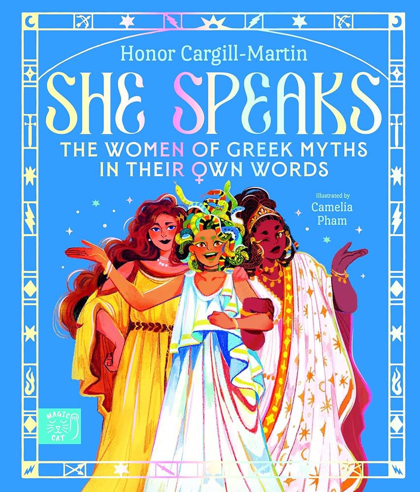 perditact's tweet photo. To celebrate end of term 🏖️, I have a signed copy of @HonorCargillM &amp; #CameliaPham’s children’s book about the women of the Greek myths, SHE SPEAKS to #Giveaway! For a chance to #win retweet &amp; follow @HonorCargillM. Random draw 1/8/24. UK only. #freebook #Giveaway #myths 🏛️ https://t.co/QkBNabHAza