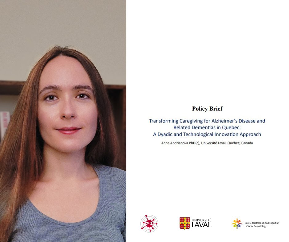 🚀 CREGÉS proudly announces the launch of Anna Andrianova's policy brief: "Transforming Caregiving for Alzheimer’s Disease and Related Dementias in Quebec." APPTA National Innovation Hub 
Félicitations Anna ! Click here to read the full policy brief: lnkd.in/eawc5iNp