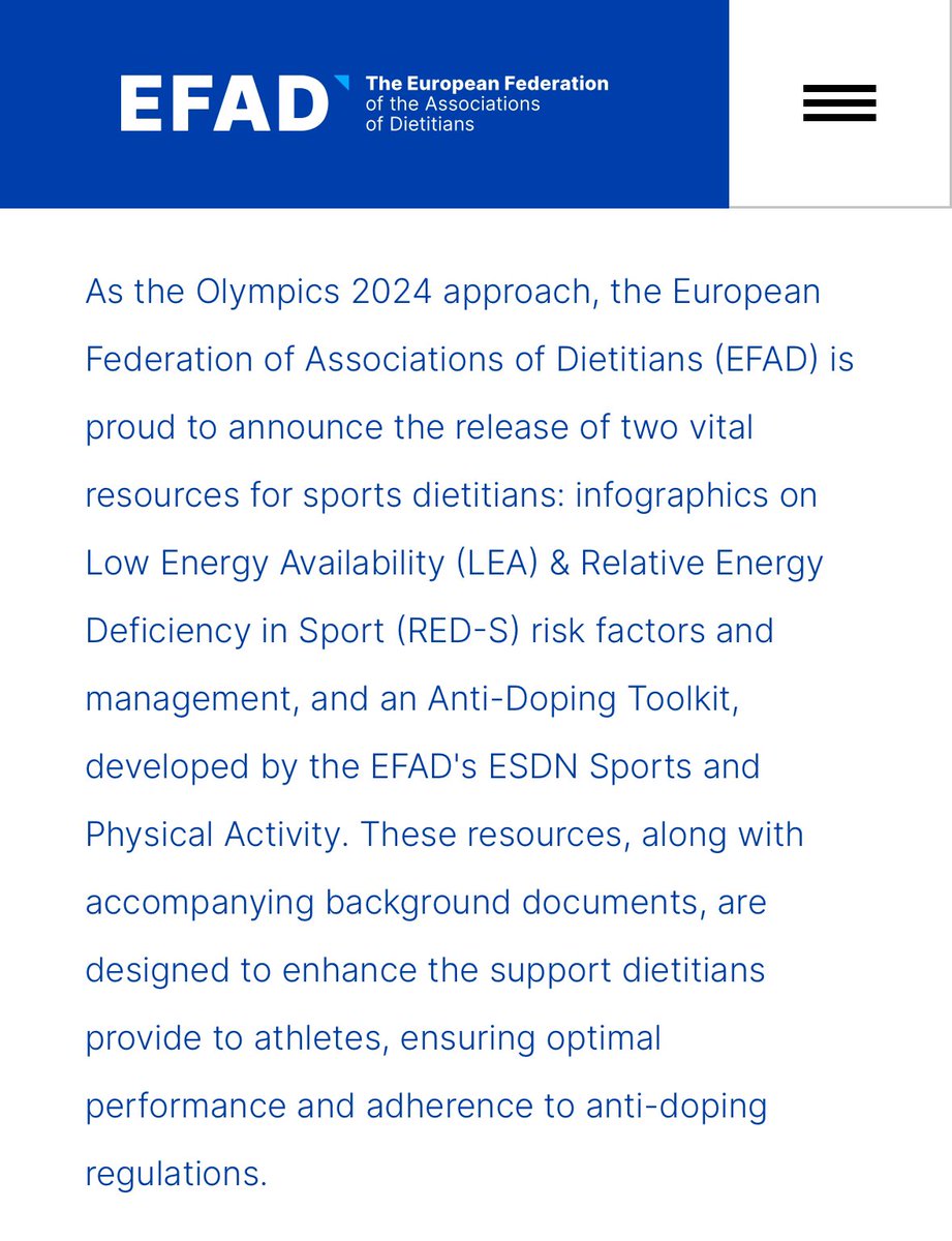 LopezGrueso_R's tweet photo. #EFAD #SportsDietitians #ESDN #SPA
A 7 días de los #JuegosOlímpicos de #París24 desde ESDN - SPA, European Specialist Dietetic Networks - Sports and Physical Activity) hemos preparado 2 hojas informativas para #DietistasNutricionistas #DN e interesados
⬇️
https://t.co/1PWqzQxzBs https://t.co/uZey9oE4e7