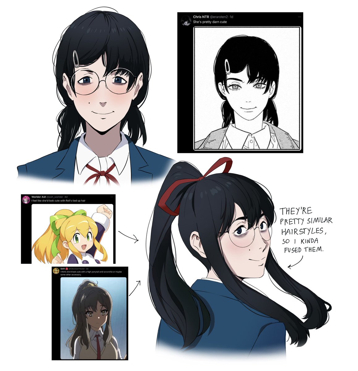 Umi tries some different hairstyles (and some hats)
Thanks for your suggestions! 