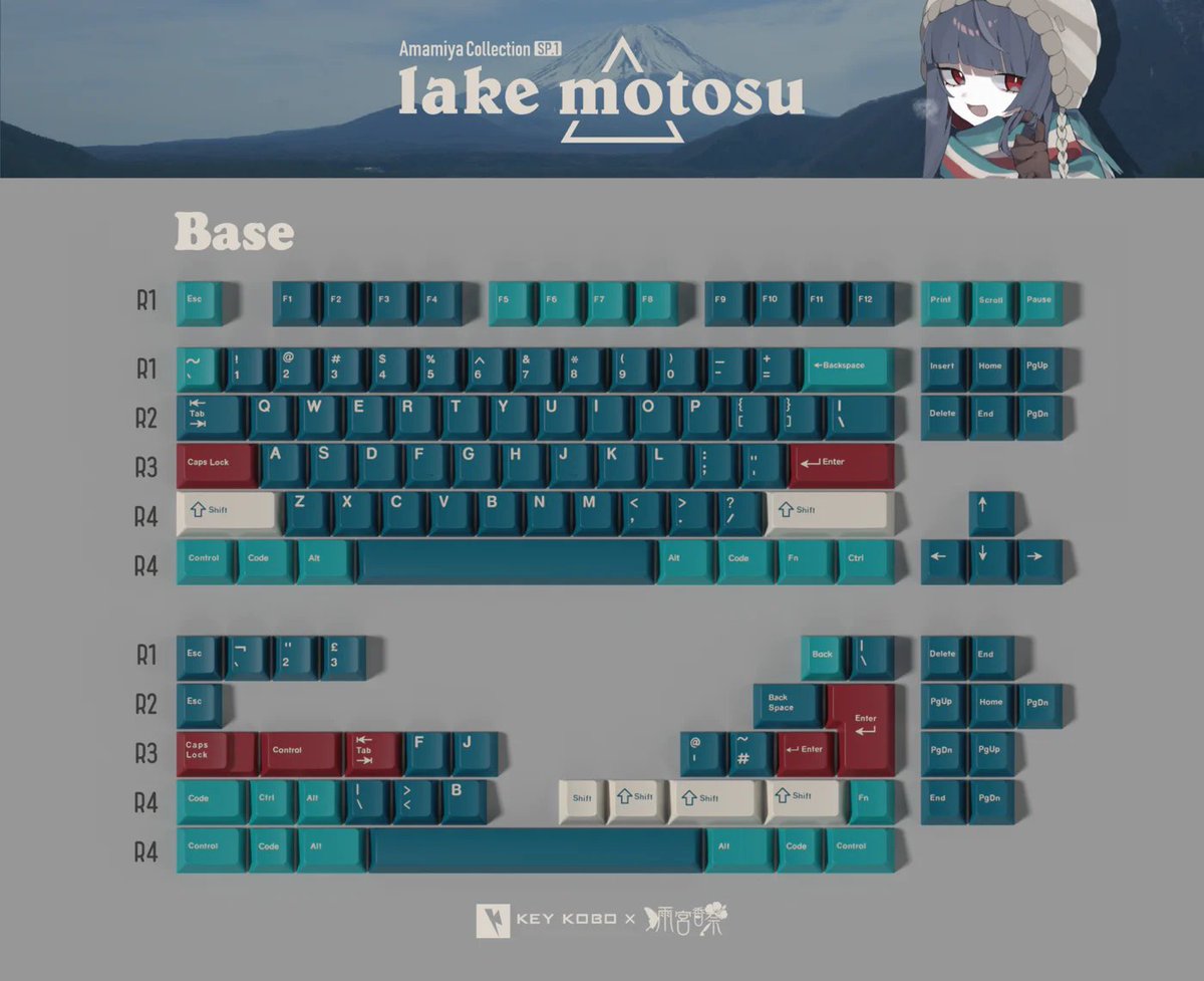 キーキャップ　Lake Motosu　本栖湖 Keykobo Motosu Lake」が本日から発売開始！ Base - $89 Scarf - $35