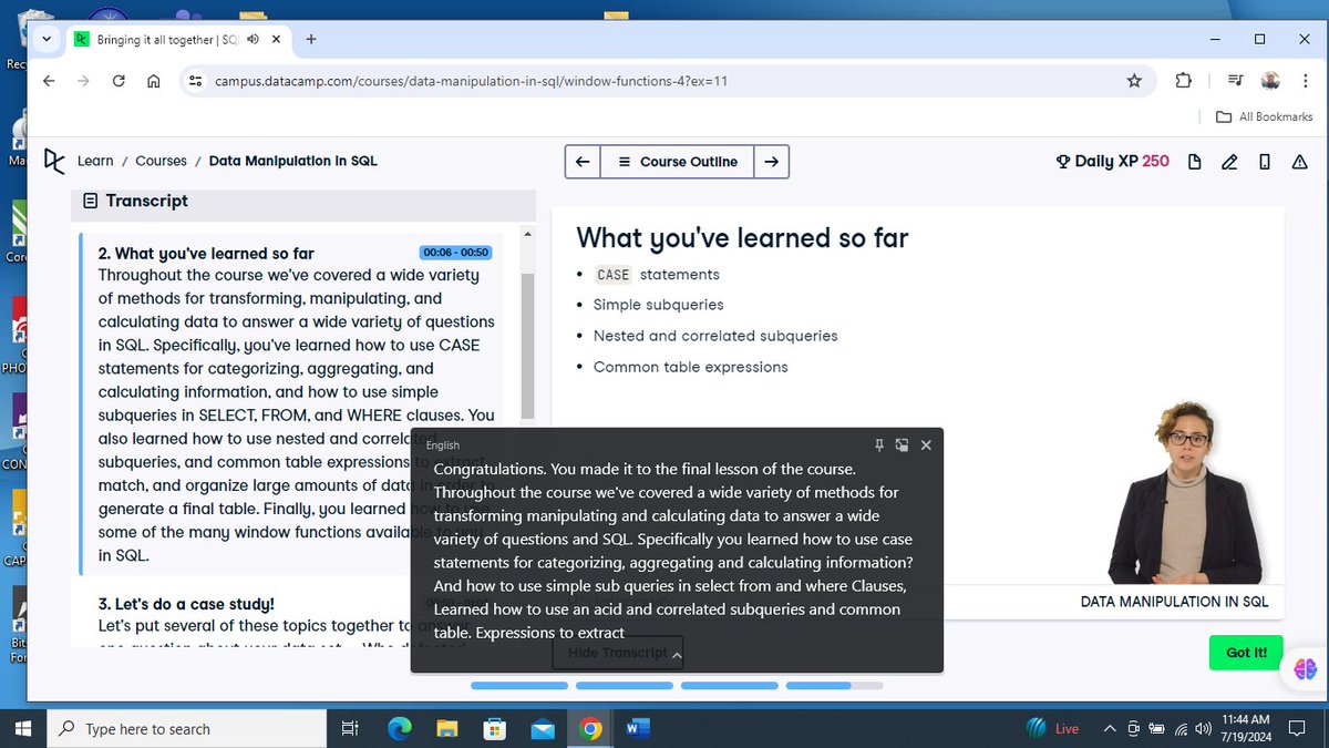 TheFunmyShow's tweet image. The caption says it all #Congratulations #Funmilayo 🎉 4 hours took me almost 2weeks but I've learned and I'm ready to apply these new skills to analyze data and uncover insights.Onto the next chapter #SQL #DataAnalysis #ProfessionalDevelopment #DataCamp #I4G #TechUpAfrica #Pawen