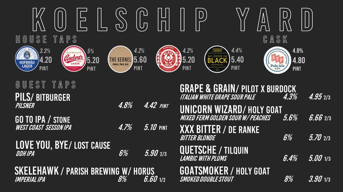 Koelschip Yard Taps tweet media