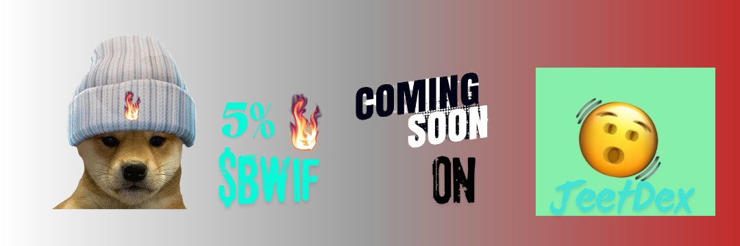 BWIFmvx's tweet photo. About Dogwifburn $BWIF 🔥 first #MEME released on @jeetdexcom

Dogwifburn is a memecoin that aims to surpass all barriers from fun to seriousness to become the number one in utility,burning along the way1

More details soon! token 2024, with the utility of burning on #MultiversX https://t.co/dpY5t0vF20