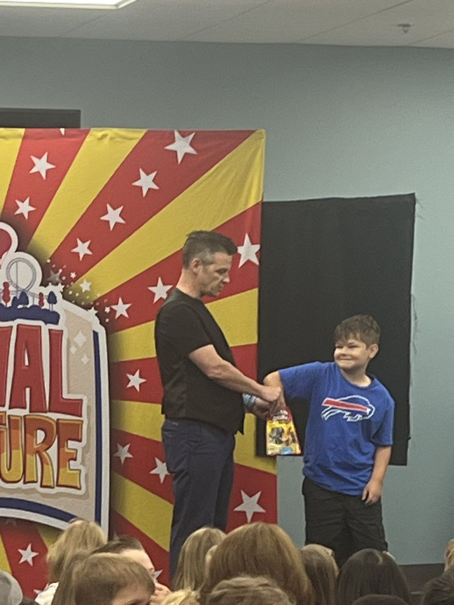 CoachJBernard's tweet photo. JJ got to be an assistant at the Ken Scott magic show at the library today! https://t.co/G5sn6uF591
