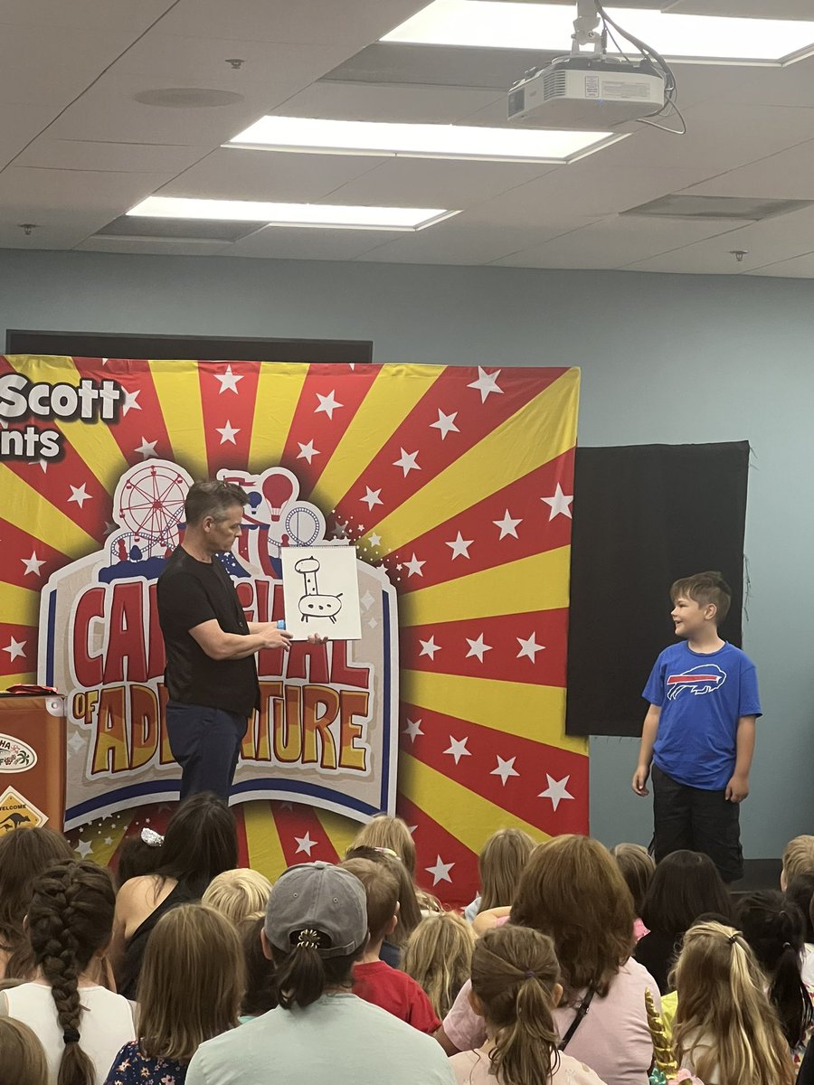 CoachJBernard's tweet photo. JJ got to be an assistant at the Ken Scott magic show at the library today! https://t.co/G5sn6uF591
