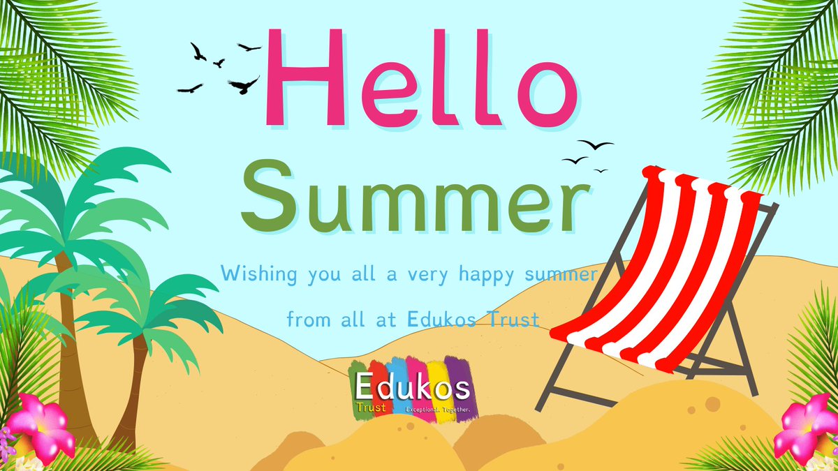Wishing the whole <a href="/edukostrust/">Edukos Trust</a> family a very happy summer break.
Thank you for all you do to support the children and families of <a href="/airmynpark/">Airmyn Park Primary</a> <a href="/DunswellAcademy/">Dunswell Academy</a> <a href="/HookCEPrimary/">Hook CE Primary</a> <a href="/SwanlandPS/">Swanland Primary</a> 
#friendly #trust #growth