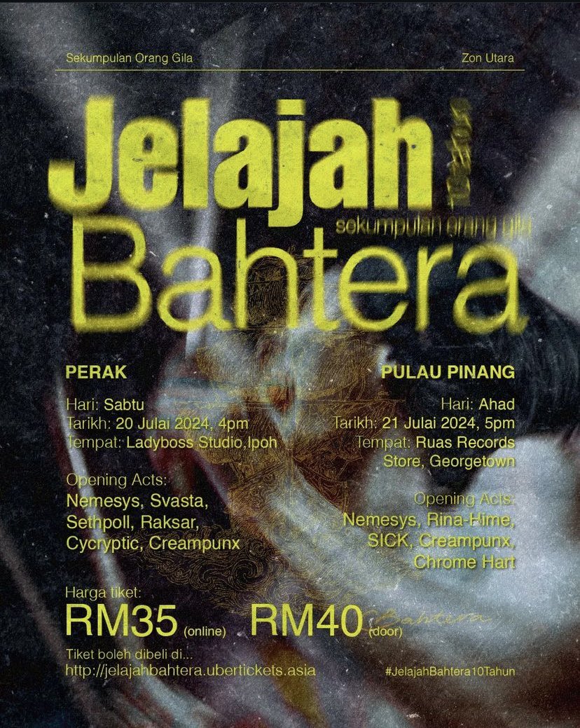 CreampunxMY's tweet photo. Lesgoo Anak Antoo! Kita jelajah utagha! Kami akan ligan di Ipoh dan Pulau Pinang weekend ini! 

Jelajah Bahtera 10 Tahun @weareSOG Zon Utara

Jangan lupa beli tiket selagi masih ada! Hang rilek!! Tiket pintu pun ada🤩 Jumpa hampa di sana! Ha maghile https://t.co/zxaThM6rFz