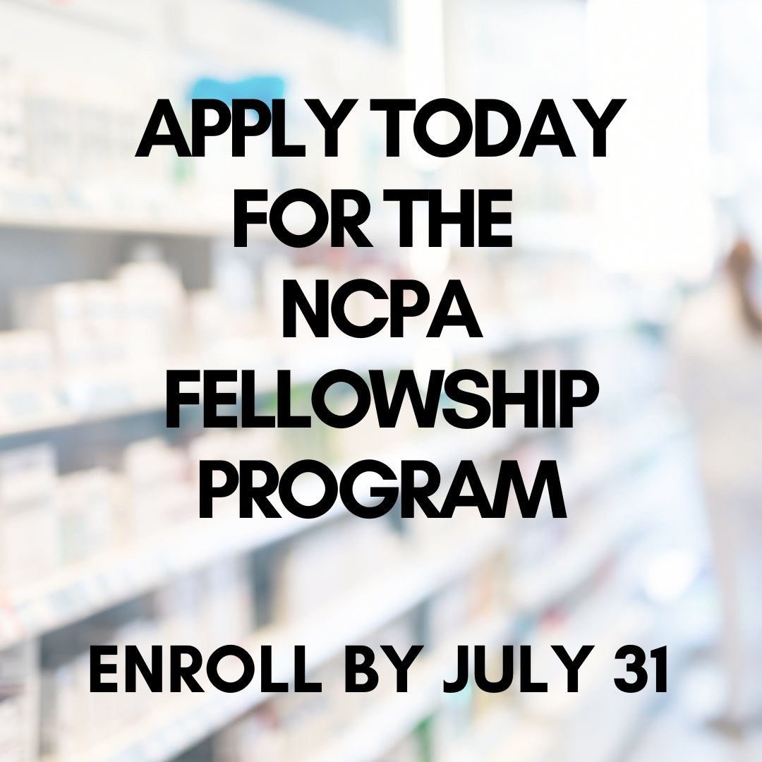 From our friends at NCPA and CPESN: Help your pharmacies grow their non-PBM revenue with the NCPA Fellowship Program. The next class launches at the end of August and enrollment is open now through July 31, 2024.

Enroll today at ncpa.org/fellowship