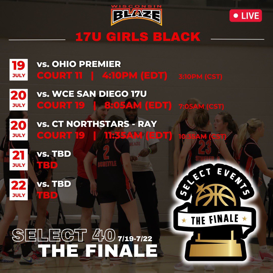 Alivia Koltz (@aliviakoltz14) on Twitter photo Last tournament with my girls! Let’s go out with a BANG! 💥 Come check us out, our schedule below! <a href="/WisconsinBlaze/">Wisconsin Blaze Girls Basketball</a> <a href="/LisaMVanWyk/">Lisa Van Wyk</a> Last tournament with my girls! Let’s go out with a BANG! 💥 Come check us out, our schedule below! <a href="/WisconsinBlaze/">Wisconsin Blaze Girls Basketball</a> <a href="/LisaMVanWyk/">Lisa Van Wyk</a>
