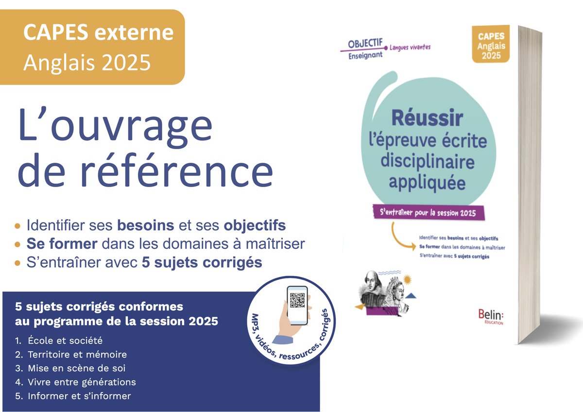 Réussir l’EEDA (CAPES Anglais 2025) tweet media