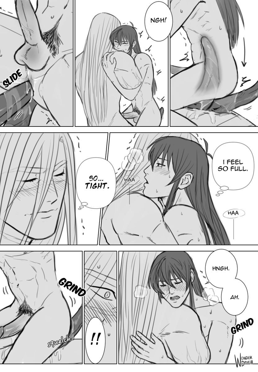 wonderdrive18's tweet photo. (CW: Belly bulge) Shiro is trying VERY hard to keep still 😂 https://t.co/yehZRDYaJx