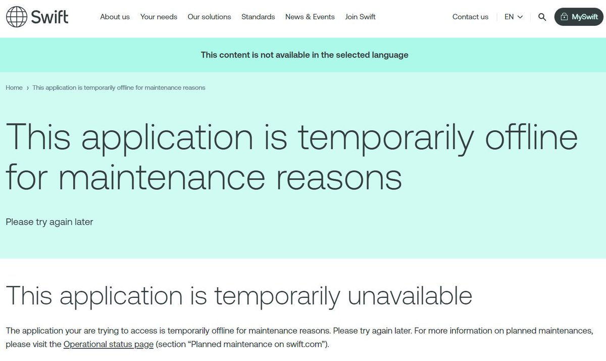 _Crypto_Barbie's tweet photo. ⚠️ BREAKING: 

SWIFT IS CURRENTLY DOWN, TOO! 

#XRP FIXES THIS 💯

https://t.co/gJP1FsTkWR https://t.co/lNNdMXh8Y9