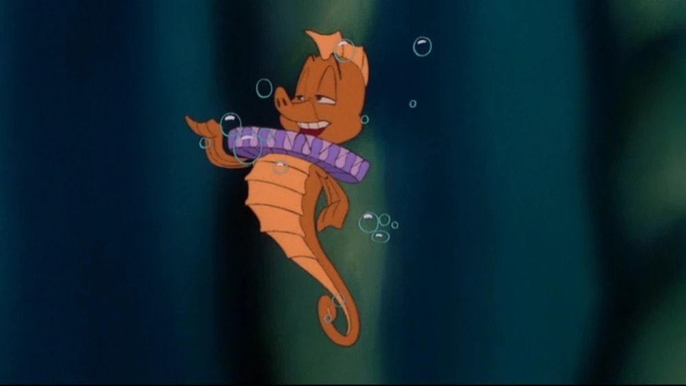 popphits's tweet photo. I know this little gay seahorse made a meal out of telling all the girls about what really went on backstage after Ariel missed her debut at the concert. The Deuxmoi of the ocean floor. https://t.co/ZUGrtI0Rsn