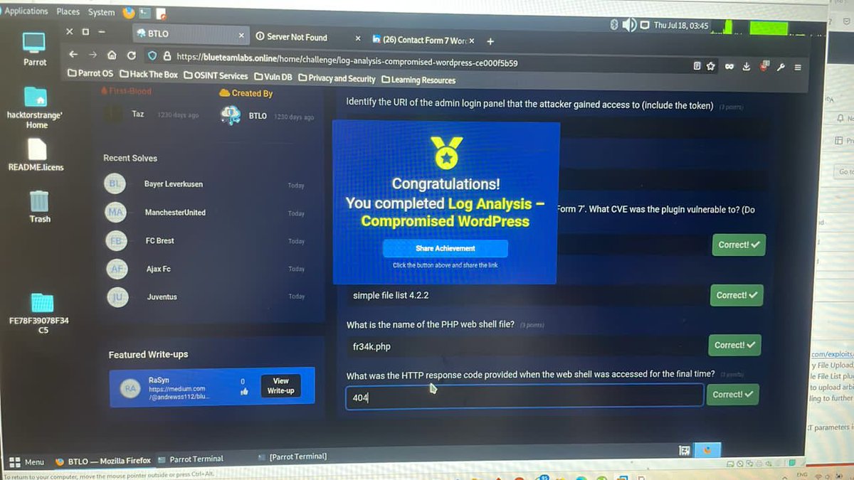 AdefunkeBola's tweet photo. For the third round of the challenge, team Manchester City completed each incident response tasks, with each task involving a series of exercises designed to simulate real-world incident response
scenarios. They included:
#CyberDefenseTrack
Cc: @ireteeh @jay_hunts @Secureworks https://t.co/JrPQGngQAT