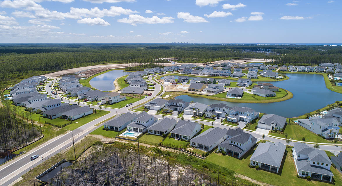 NatureWalk at the Watersound Origins community is a gated community that offers new homes ranging from 2 up to 6 bedrooms. Two miles from the beach, residents will enjoy convenient access to 30A, the Gulf, world-class restaurants and more.