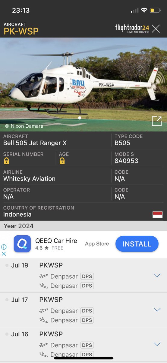 aryobil's tweet photo. @Heraloebss Emang sama.. nomer regisnya PK-WSP. Di flight radar keliatan. https://t.co/LcnV1m3JYx