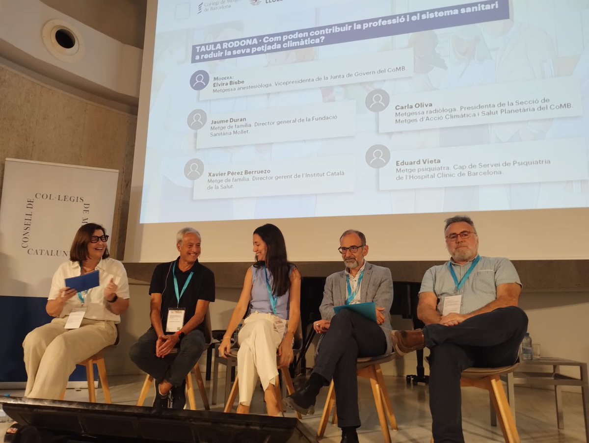 icscat's tweet photo. El director gerent de l'ICS @XaviPerezBerr ha explicat la nova política ambiental de la institució, emmarcada dins el pla de RSC 24/25, en el debat de la jornada #Puigcerdà24 del @COMBarcelona sobre com contribueix el sistema sanitari a reduir la seva petjada climàtica https://t.co/h0RuBb8pL8