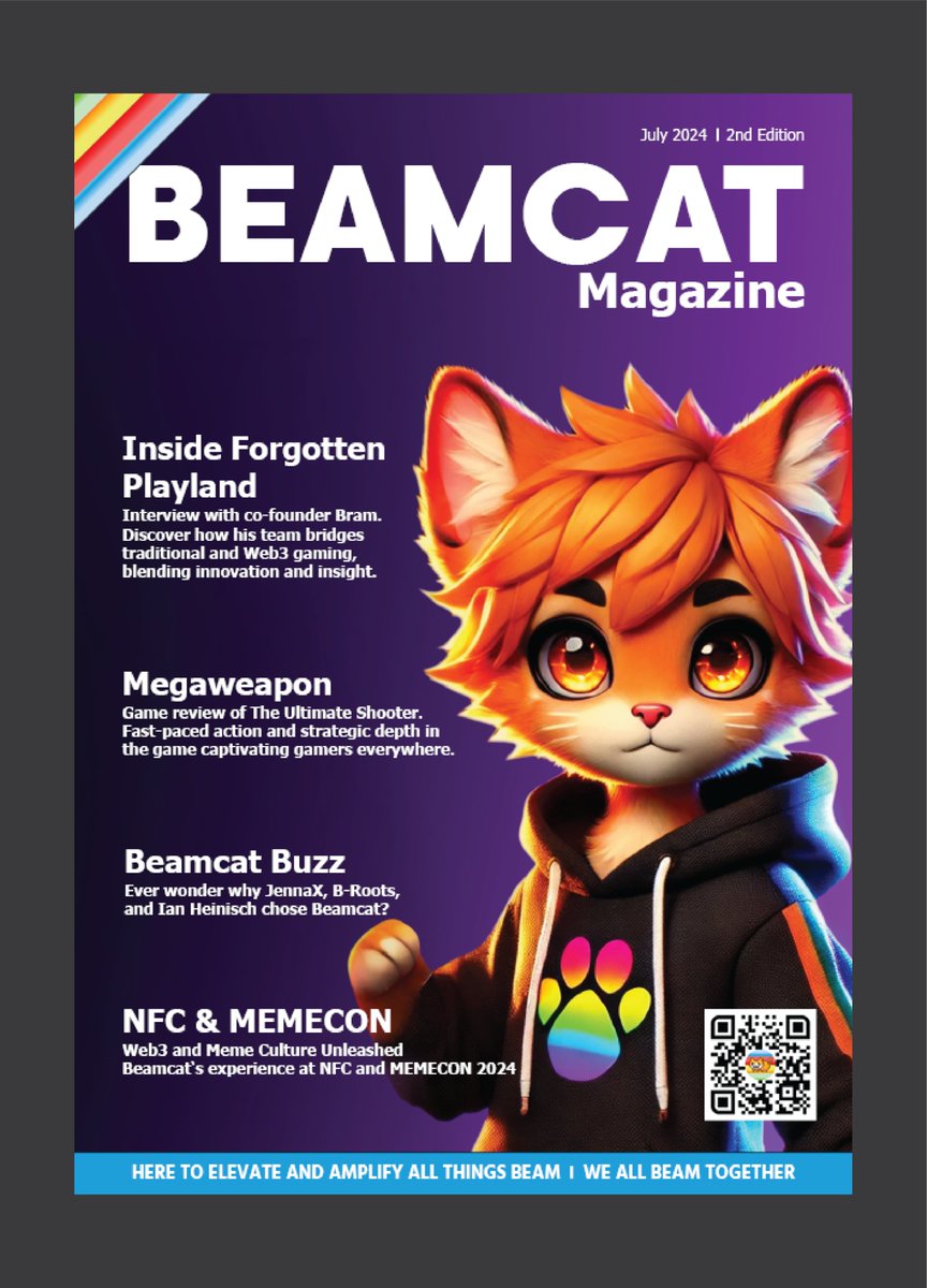GMEOW! 🐱🌈 Time flies! The second issue of the Beamcat Magazine will be out on Monday, the 22nd. We can't wait to share it with you! #WeAllBeamTogether